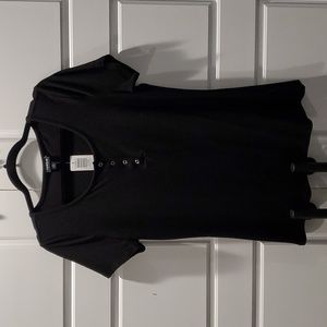 NWT Torrid Black Rib Henley Size 0